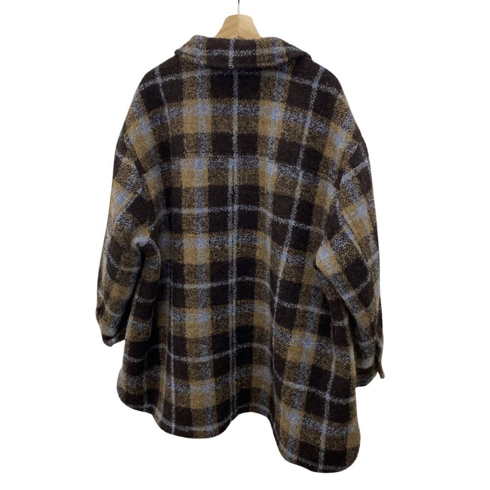 Madewell Devon Plaid Wool Blend Coat Forage Size 3X Plus - Picture 3 of 8